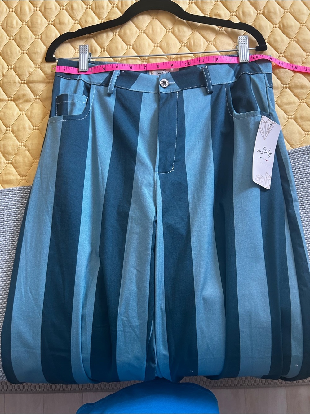Barrel Striped Blue and Green Women's Pants